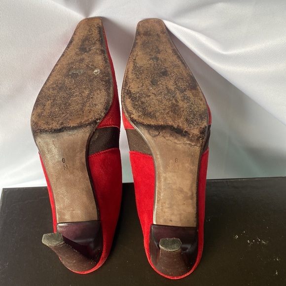 Donald Pliner Couture Red Suede Boot Mules, Size 6 - Picture 6 of 7